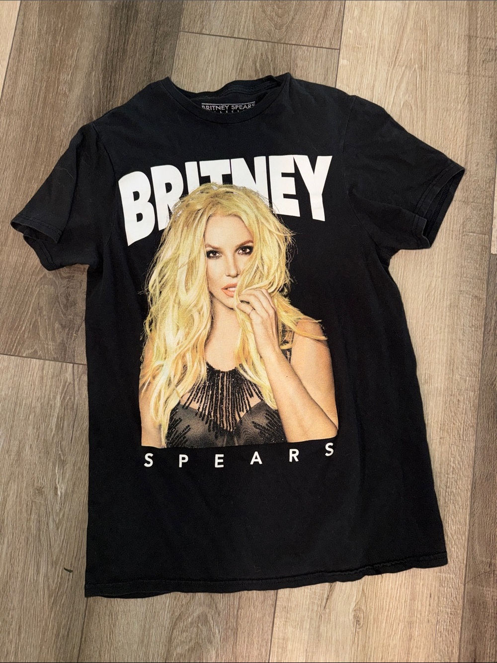 Black Graphic Short Sleeve Tee with Large Front Photo